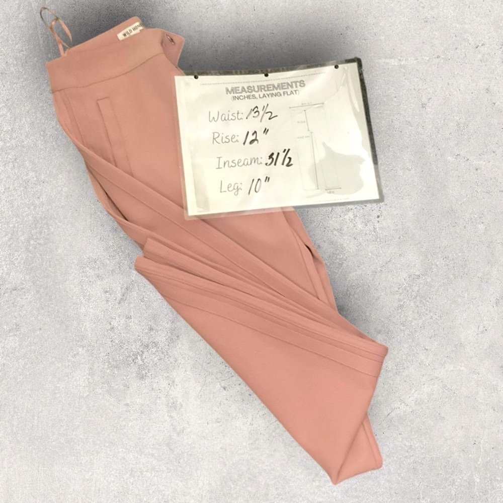 Wild Honey Mauve Trouser Tailored Pant High Waist Wide Leg Office Stretch SZ S - Picture 8 of 9